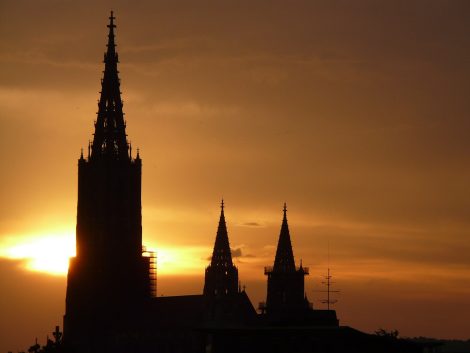Ulm cathedral sunset